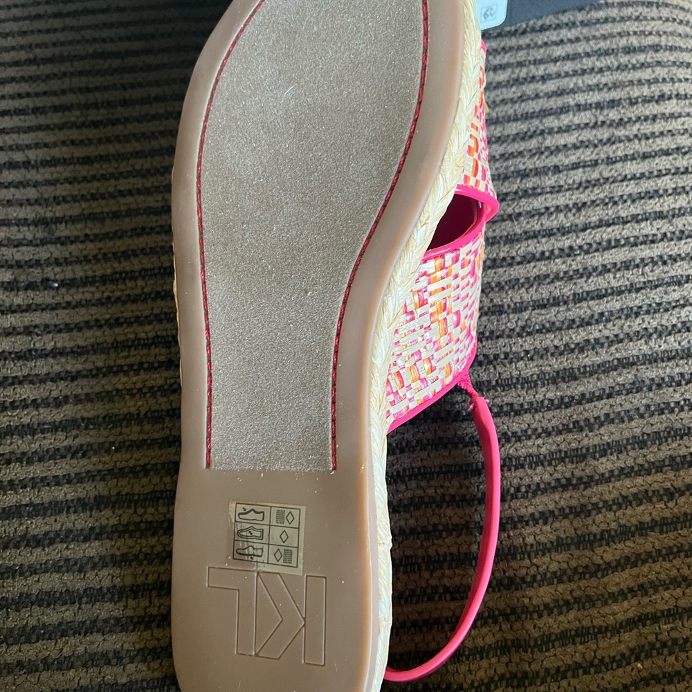 Karl Lagerfeld Vibrant Pink and Multicolor Sandals - Picture 2 of 4